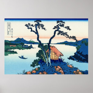Affiches Lac Suwa, par Katsushika Hokusai