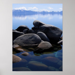 Affiches Lac Tahoe Hiver Eau calme