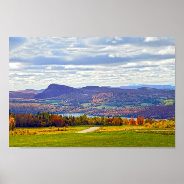 Affiches Lac Willoughby, Vermont, en automne (Devant)