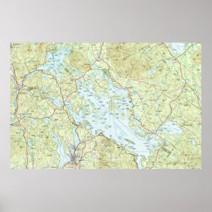 Affiches Lac Winnipesaukee Map (1986)