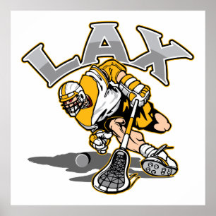 Affiches Lacrosse Joueur Uniforme Jaune