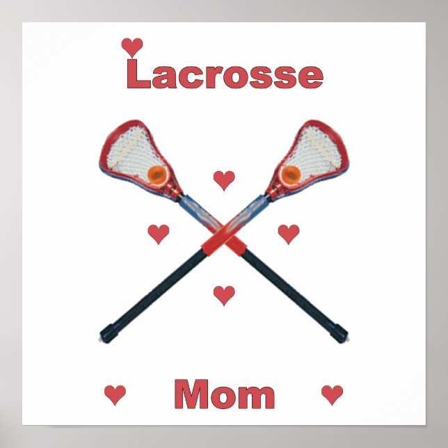 Affiches Lacrosse Maman Coeurs (Devant)