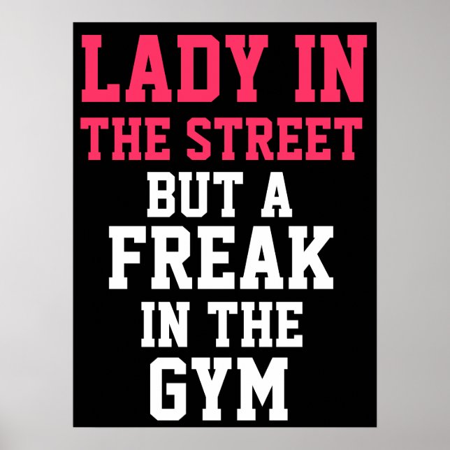 Affiches Lady and Freak Workout Motivational (Devant)