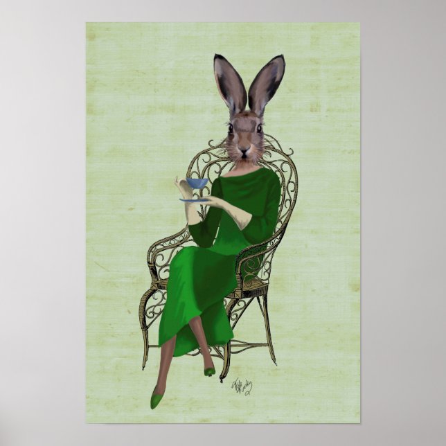 Affiches Lady Bella Rabbit Prendre Du Thé (Devant)