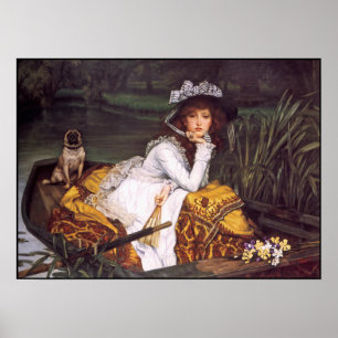 Affiches Lady & Her Pet Carlin en bateau par James Tissot