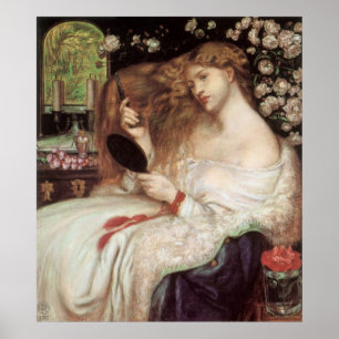 Affiches Lady Lilith de Rossetti, Portrait victorien Vintag