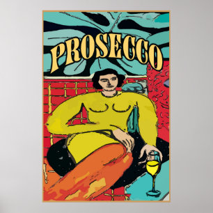 Affiches Lady Matisse avec Prosecco Wine