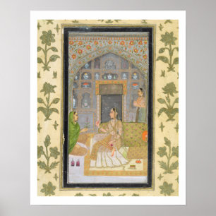 Affiches Lady seated in a Pavilion with attendants, from th