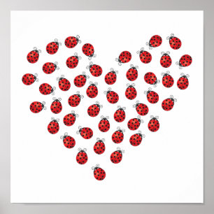 Affiches Ladybug Love Heart