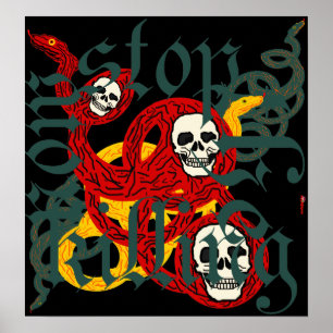 Affiches L'affiche Arrêter de tuer maintenant