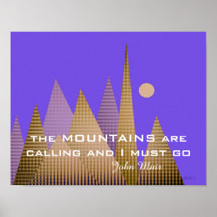 Affiches L'affiche d'art abstraite Muir cite les montagnes