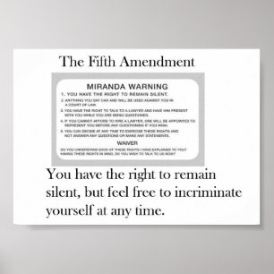 Affiches L'affiche de cinquième amendement