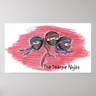 Affiches L'affiche de logo de Ninjas de Sharpie