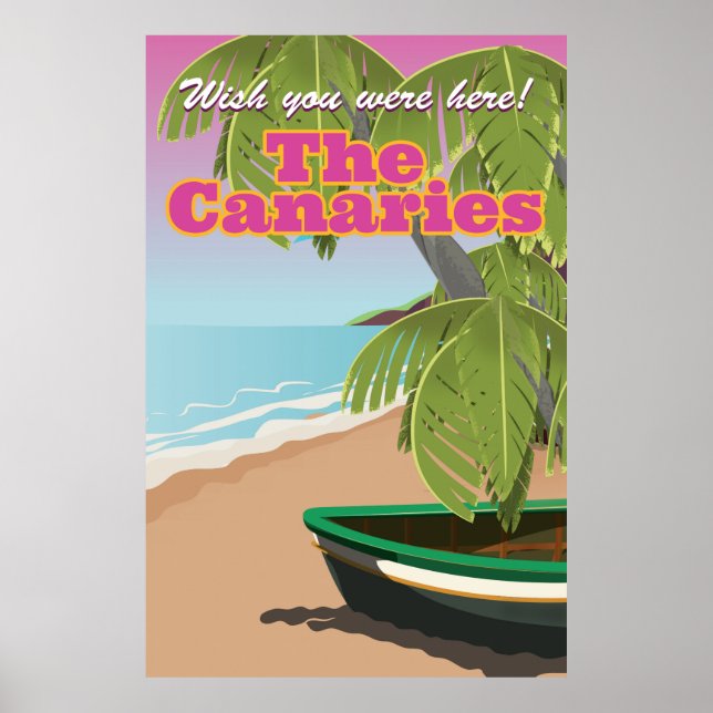 Affiches L'affiche de voyage vintage des canaries (Devant)