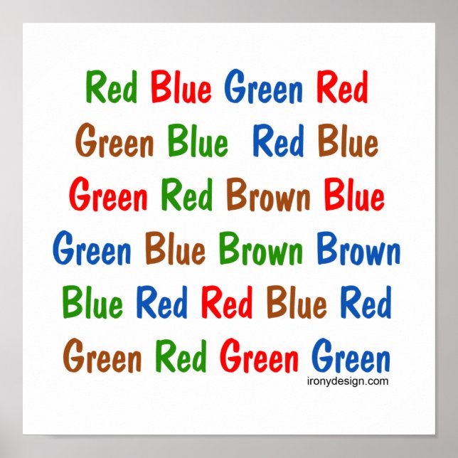 Affiches L'affiche du test de Stroop (Devant)