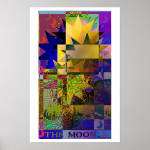Affiches L'affiche psychédélique de carte de tarot de lune