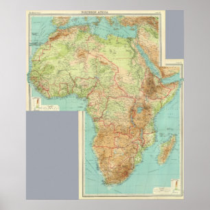Affiches L'Afrique composée avec des itinéraires