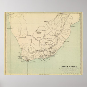 Affiches L'Afrique du Sud a lithographié la carte