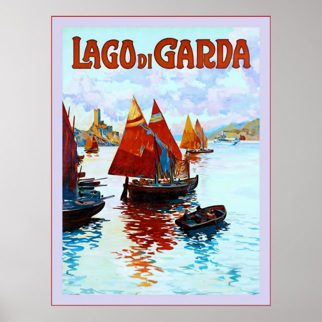 Affiches Lago di Garda ~ Voyage Vintage en Italie (Devant)