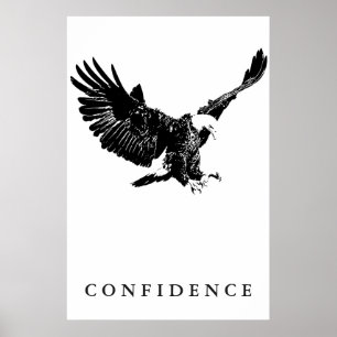 Affiches L'aigle blanc noir Motivation confiance