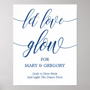 Affiches Laisser l'amour brillant Mariage signe Marine Blue
