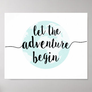 Affiches Laisser l'aventure commencer Big World Citation Ar