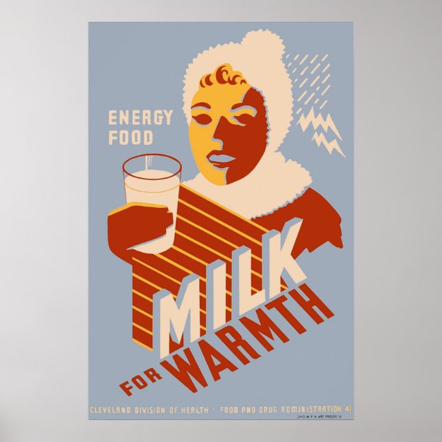 Affiches Lait - pour chaleur Aliments énergétiques (Devant)