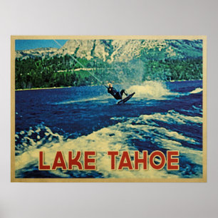 Affiches Lake Tahoe Water Skier