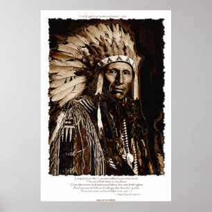 Affiches Lakota Chieftain Art & Poème amérindien
