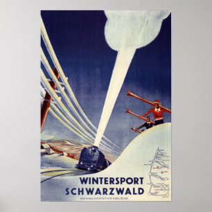Affiches L'Allemagne - ski dans la forêt noire