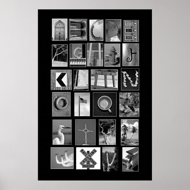 Affiches L'alphabet montrant les lettres d'image (Devant)