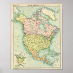 Affiches L'Amérique du Nord politique