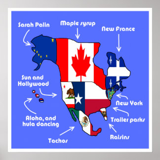 Affiches L'Amérique selon les européens