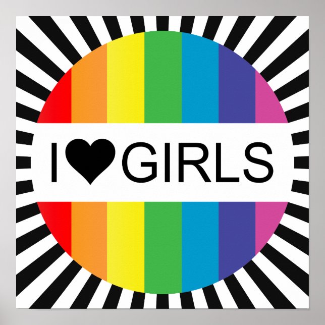 Affiches l'amour arc-en-ciel. j'aime les filles. (Devant)