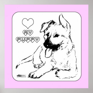 Affiches L'amour des chiots