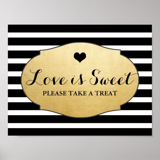 Affiches L'Amour Est Douce Mariage Signal Faux Gold Foil (Devant)