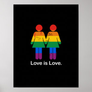 AFFICHES L'AMOUR EST LE COUPLE LESBIEN D'AMOUR - .PNG