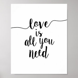 Affiches L'amour est tout ce dont vous avez besoin Citation