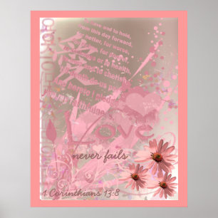Affiches L'amour ne manque jamais avec les vœux de mariage