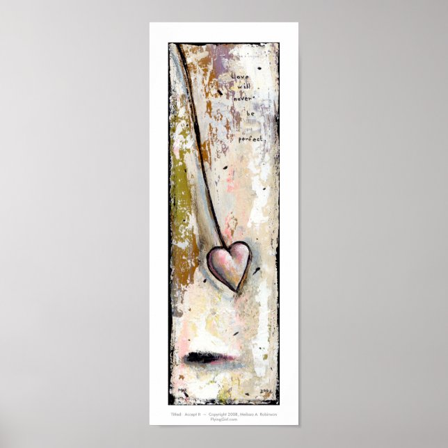 Affiches L'amour n'est pas parfait beau art expressif brut (Devant)