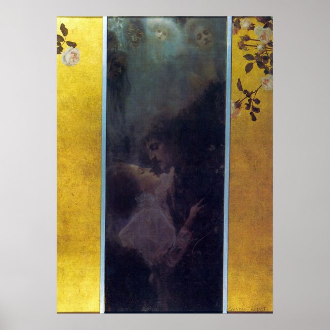 Affiches L'amour par Gustav Klimt (Devant)