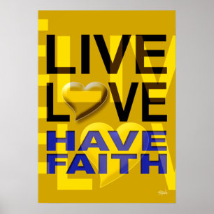 Affiches L'amour vivant ont foi mustard yellow