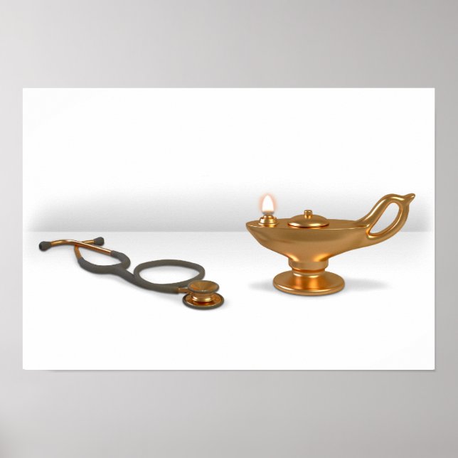 Affiches Lampe Infirmière Et Stethoscope (Devant)