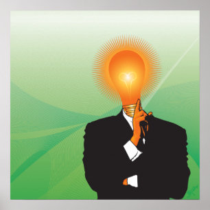 Affiches L'ampoule la plus brillante du tiroir-couteau