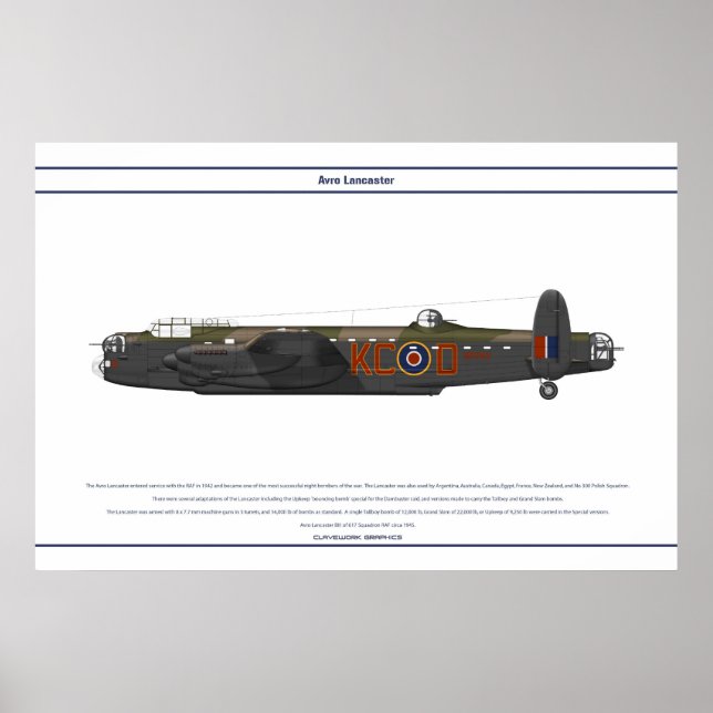 Affiches Lancaster BIII 617e Escadron (Devant)