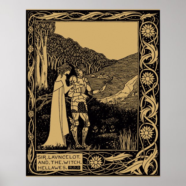 Affiches Lancelot et Hellawes par Aubrey Beardsley (Devant)