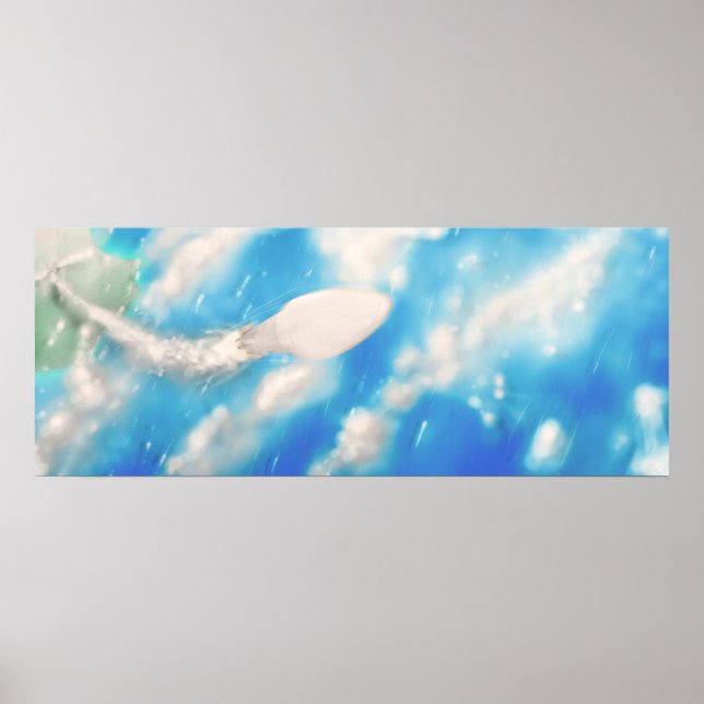 Affiches Lancement de fusée spatiale. (Devant)