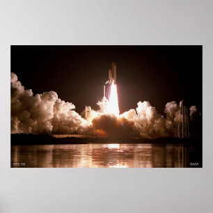Affiches Lancement de navette spatiale de nuit