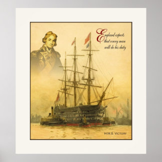 Affiches L'Angleterre attend ~ Vintage Fine Art Collage