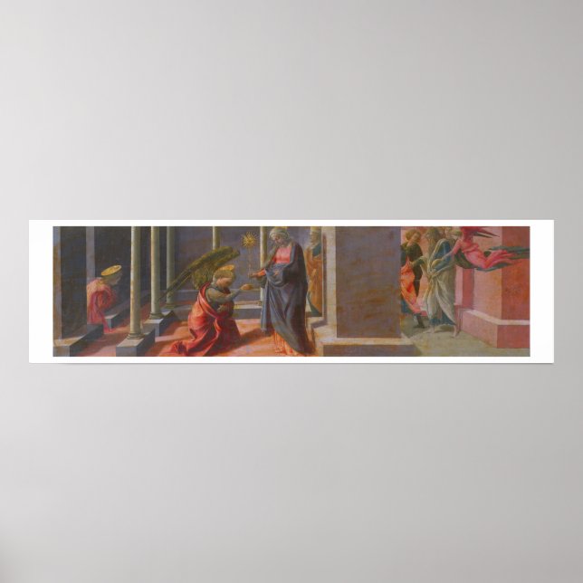 Affiches L'Annonciation (prédella de l'Altarp Barbadori (Devant)